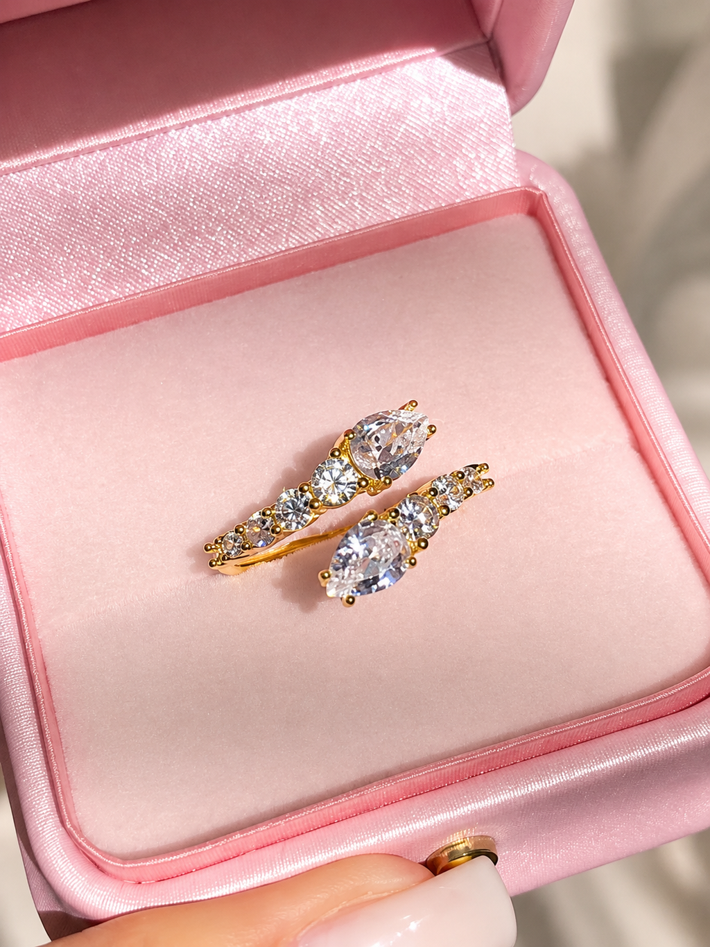 Pear Crystal Ring