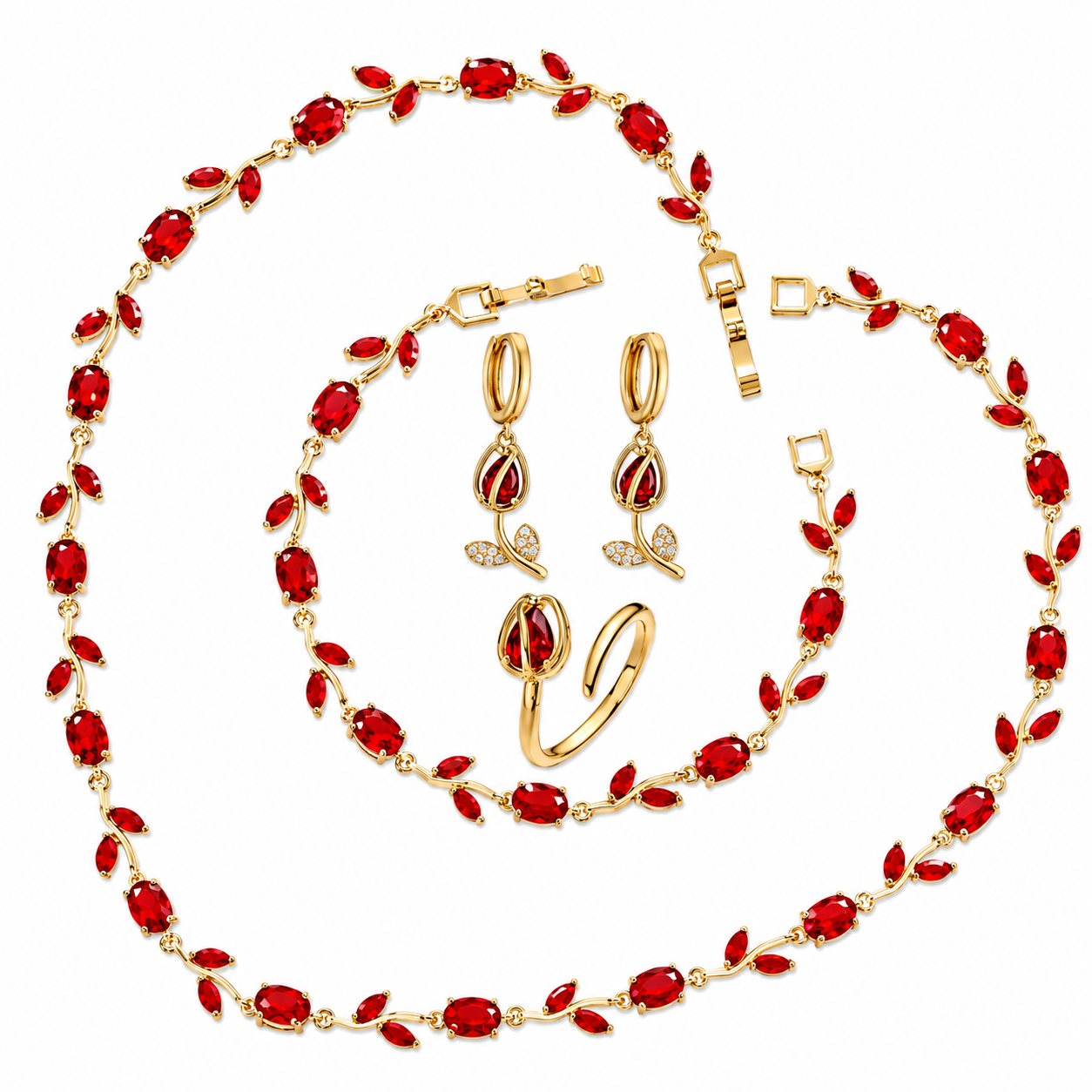 Elegant Tulip Jewelry Set