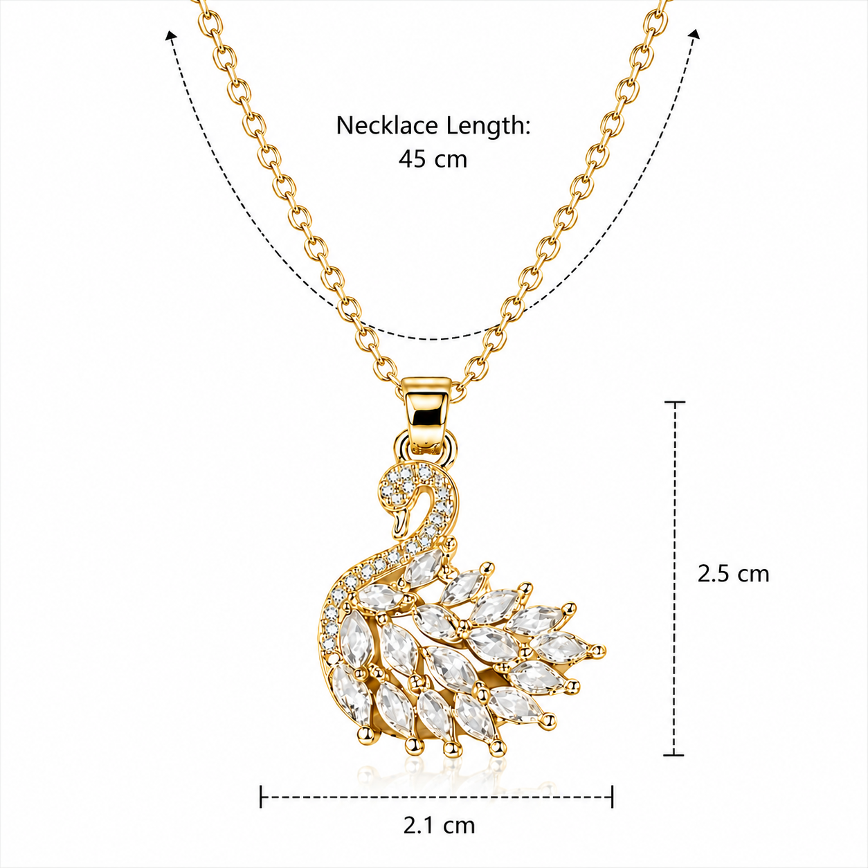 White & Gold Swan Necklace