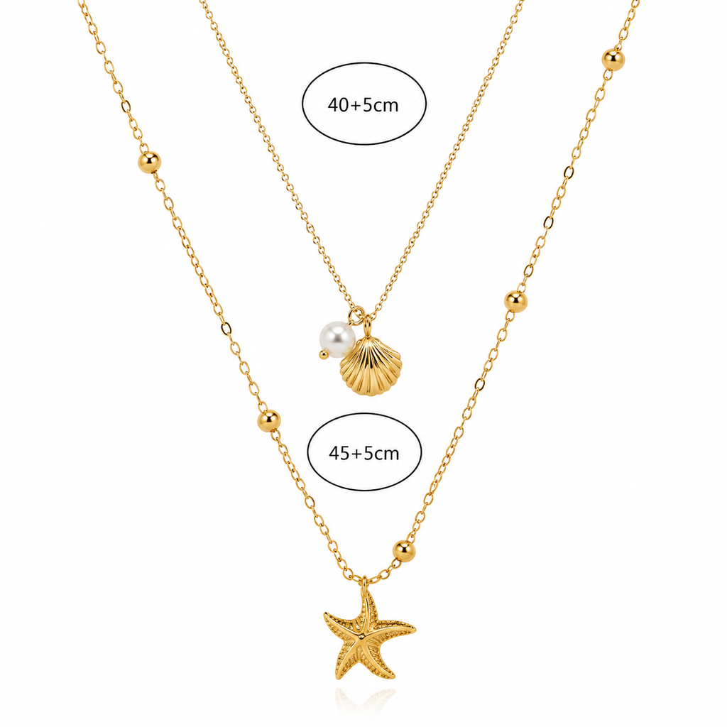 Layered Shell & Starfish Necklace