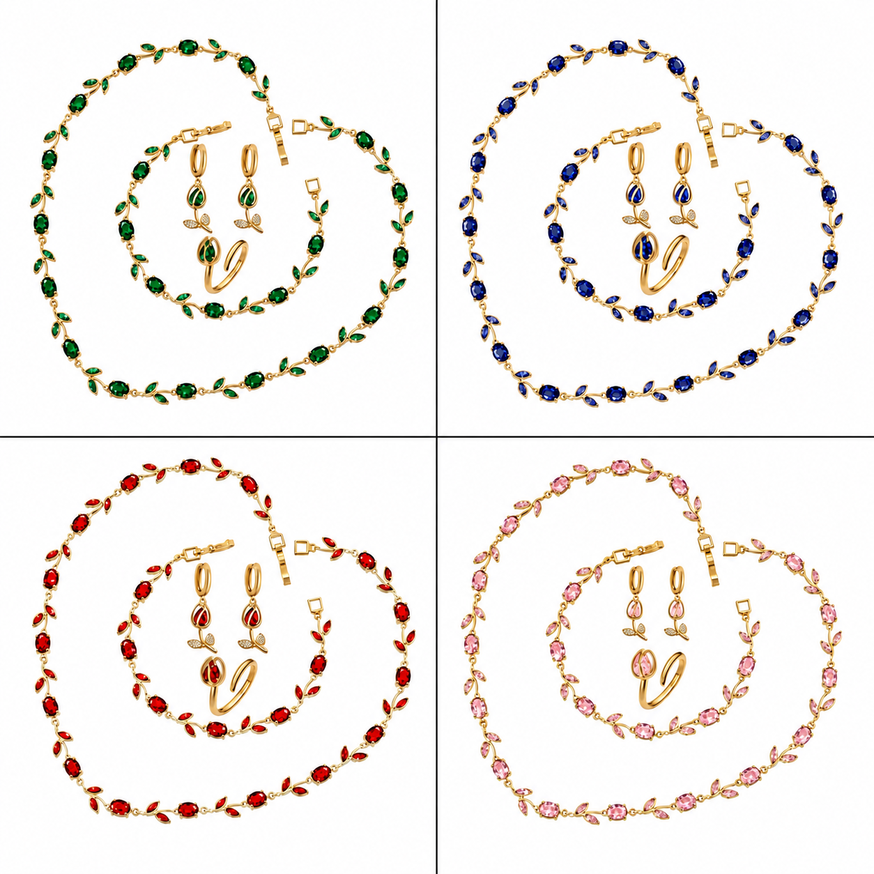 Elegant Tulip 4-Piece Jewelry Set