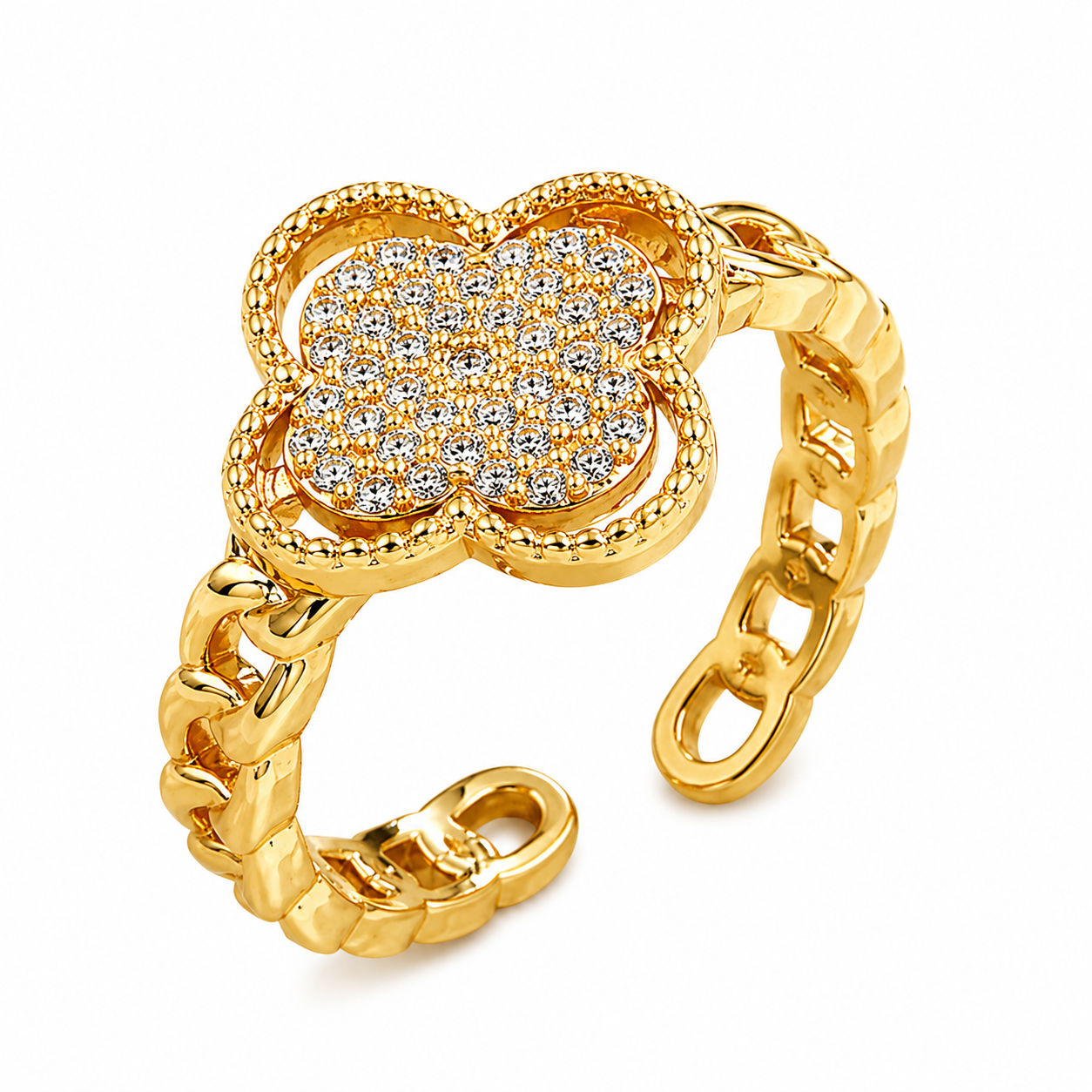 Clover Rhinestone Ring