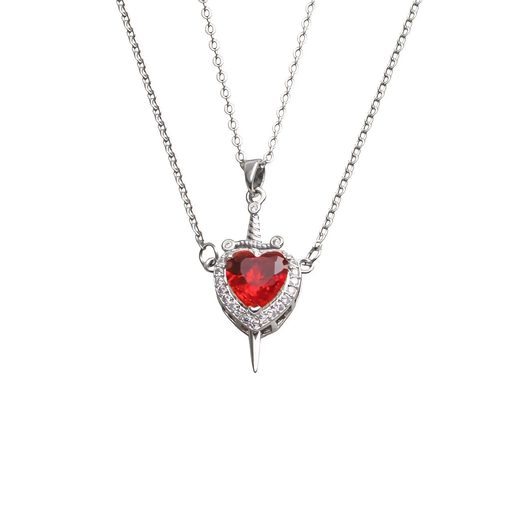 Heart & Sword Pendant Necklace