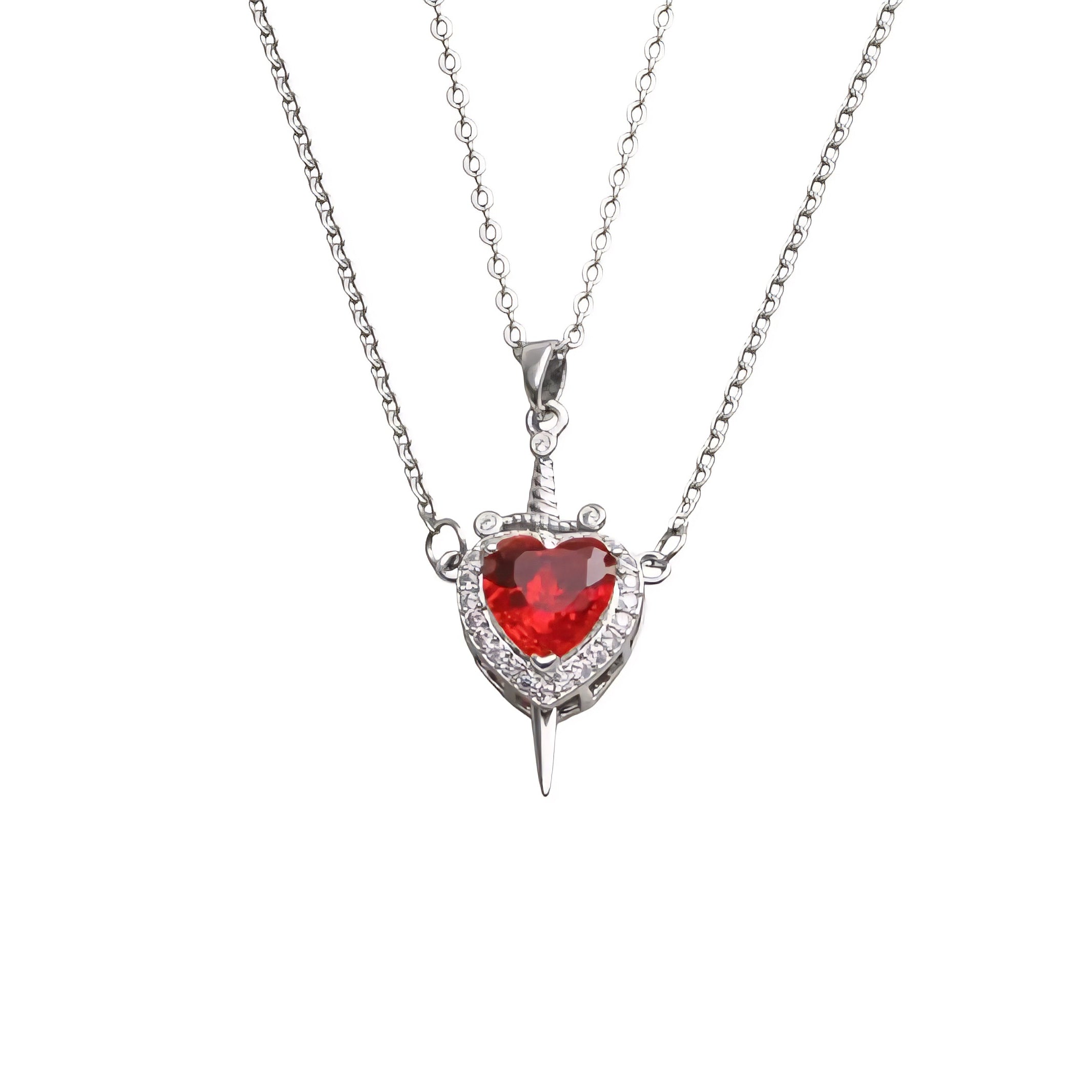 Heart & Sword Pendant Necklace