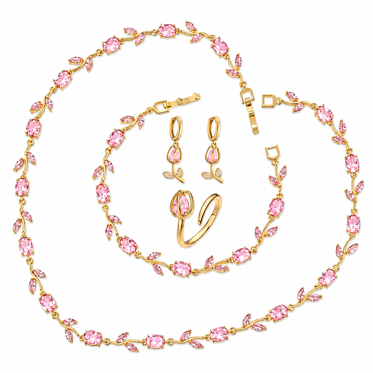 Elegant Tulip Jewelry Set