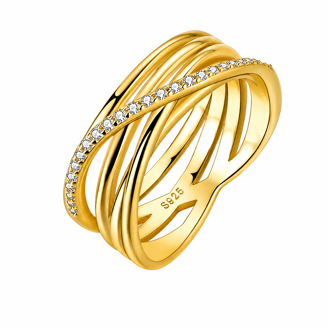 Elegant Multi-Layer Cross Ring