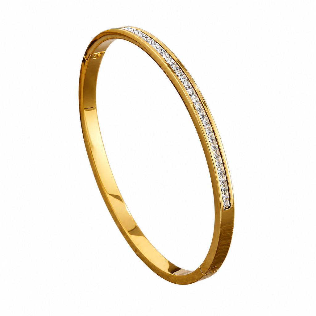 Clover Crystal Bangle Bracelet Set