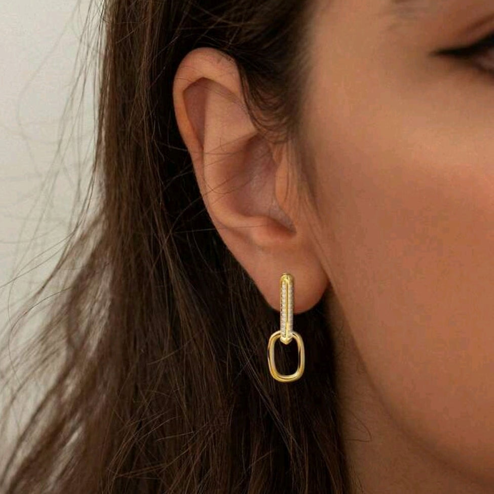 Oval Drop Earrings
