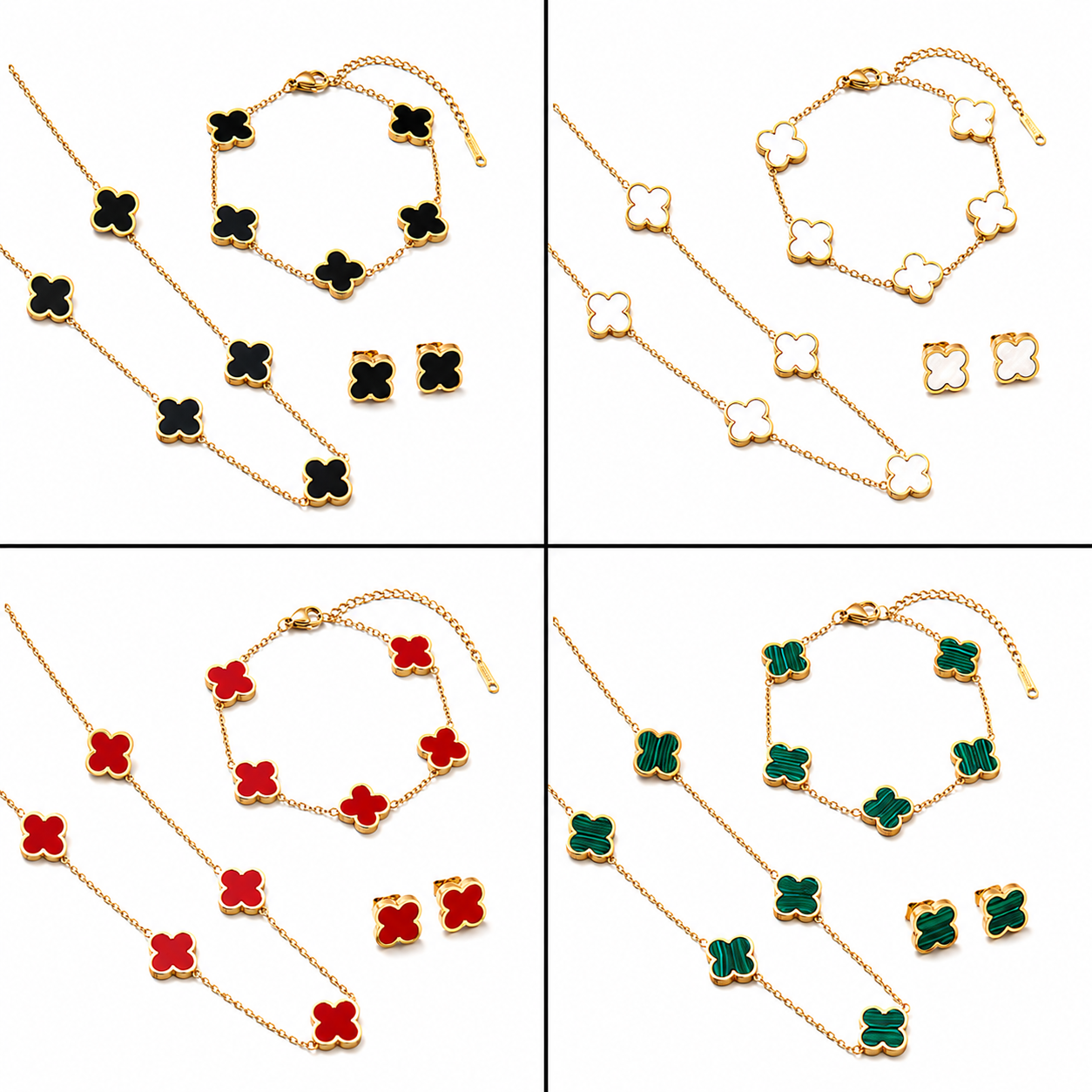 Four-Leaf Clover Jewelry Set