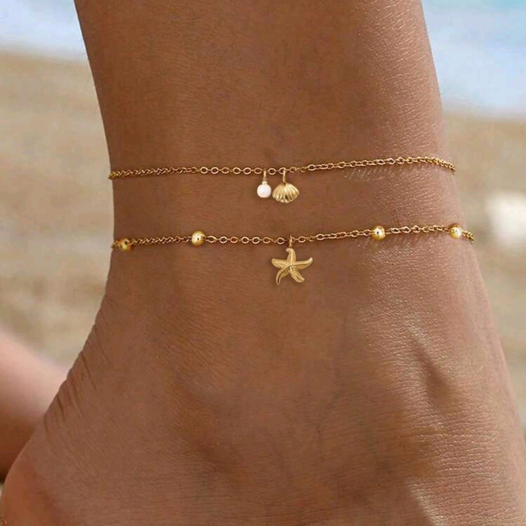 Starfish Shell Anklet