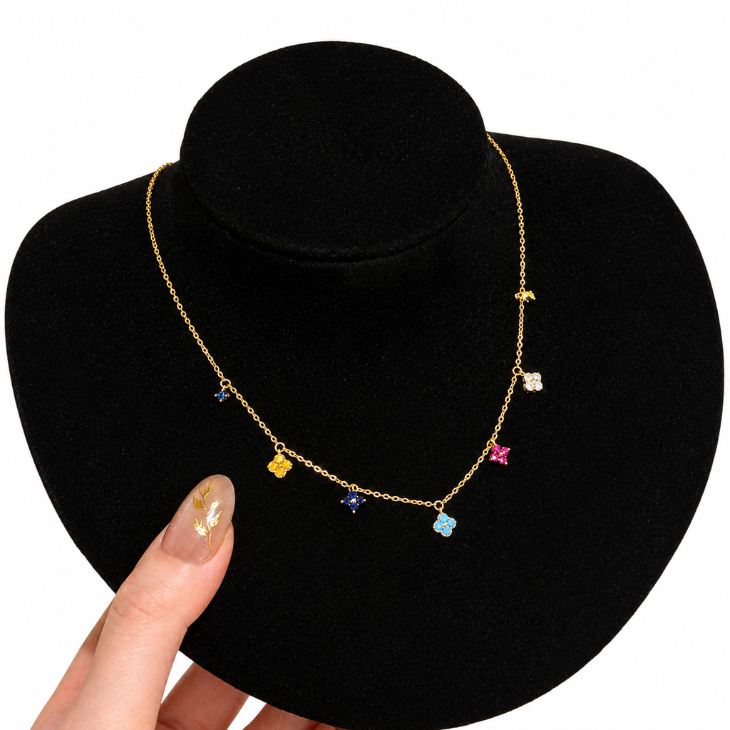 Colorful Clover Necklace