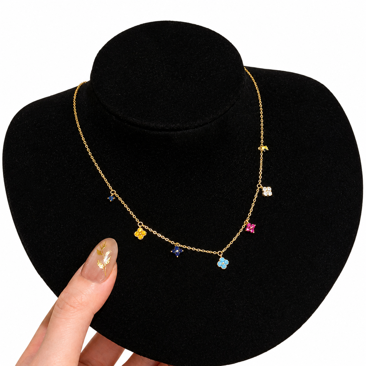 Colorful Clover Necklace