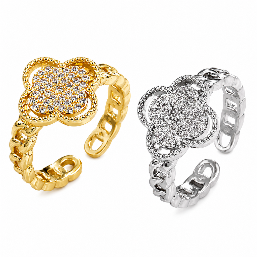 Clover Rhinestone Ring