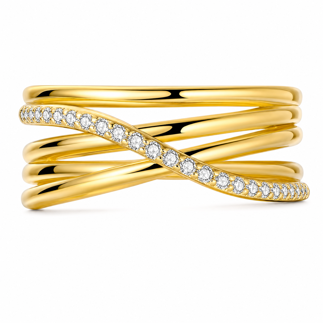 Elegant Multi-Layer Cross Ring