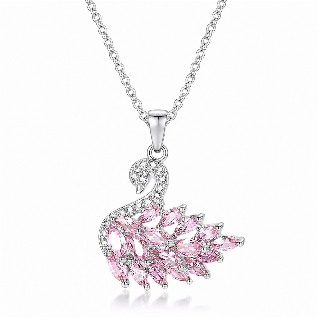 Pink Swan Necklace