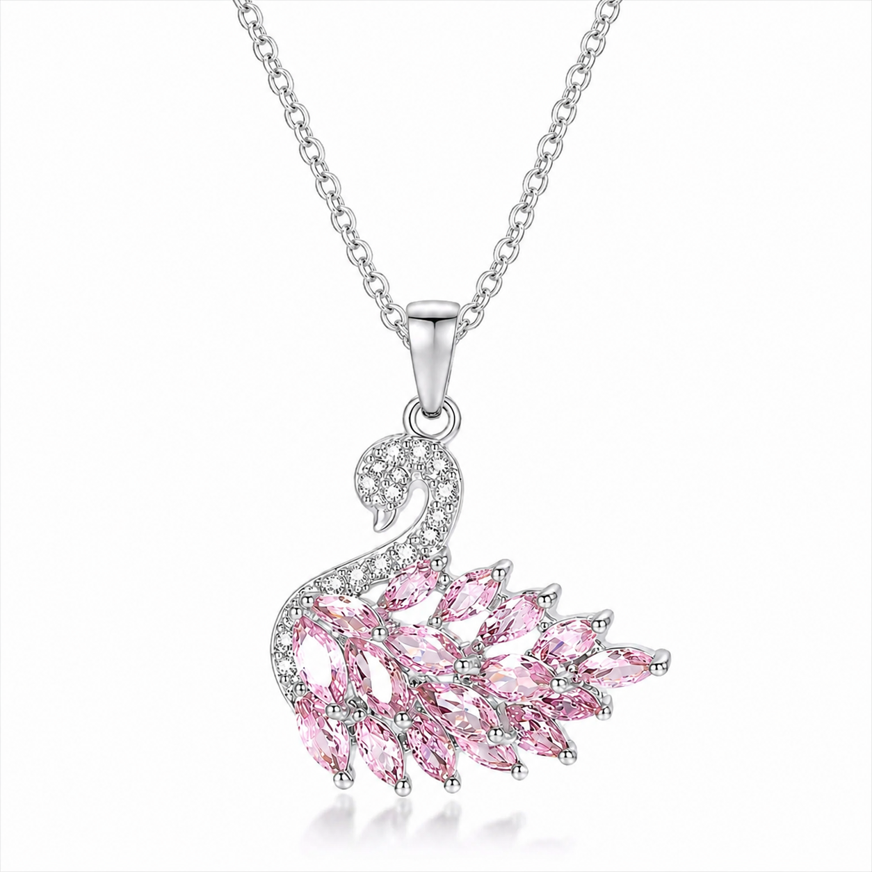 Pink Swan Necklace