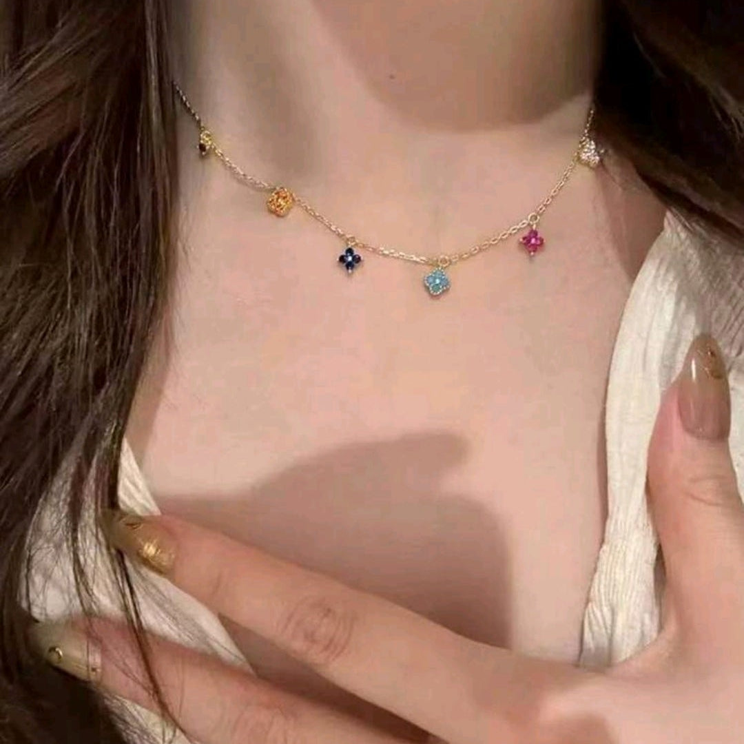 Colorful Clover Necklace