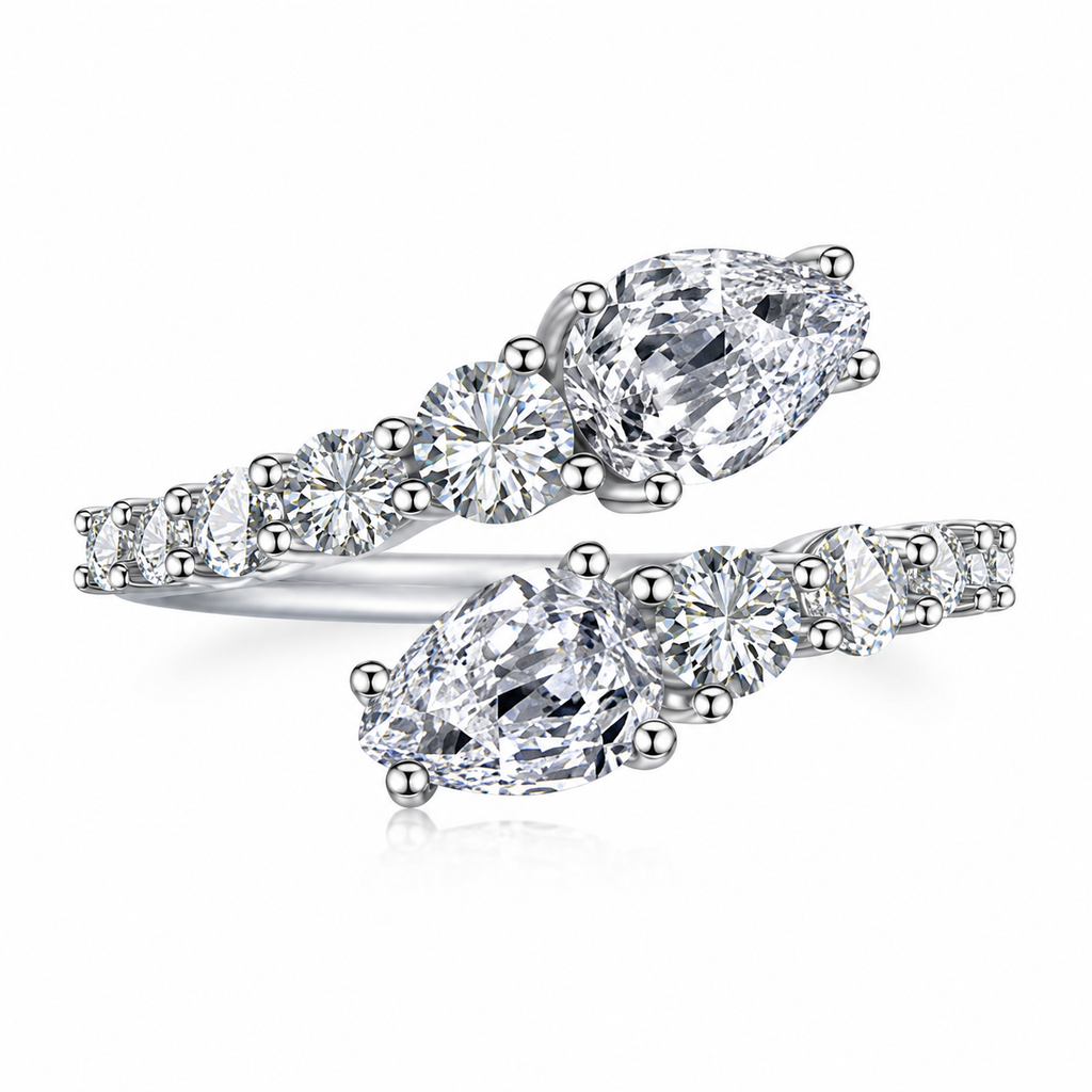 Pear Crystal Ring