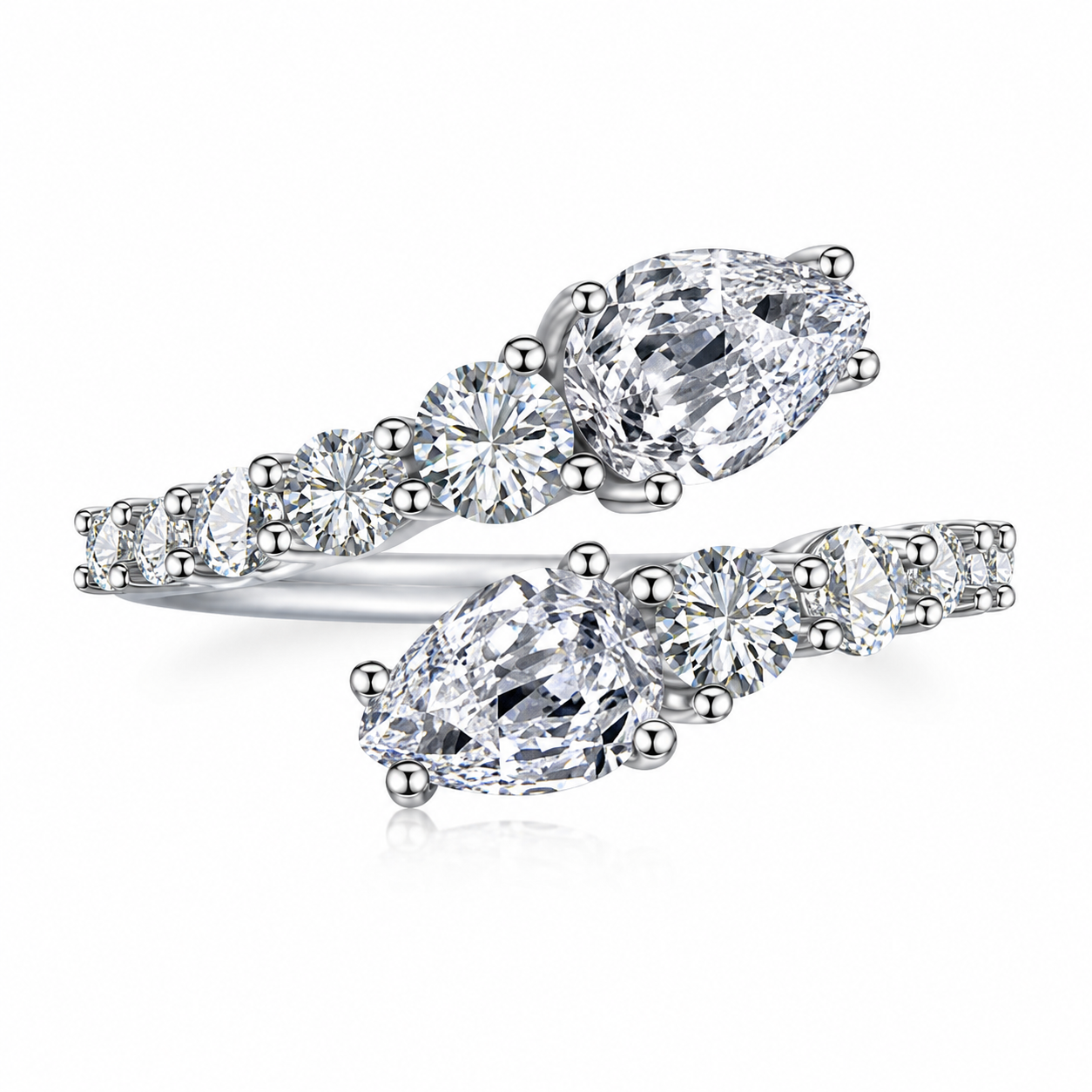 Pear Crystal Ring