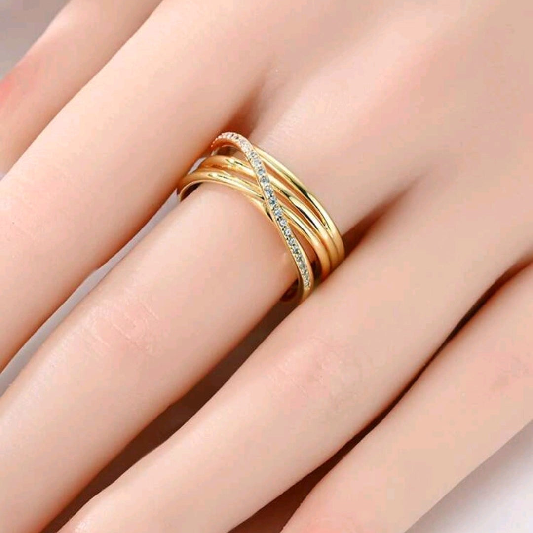 Elegant Multi-Layer Cross Ring