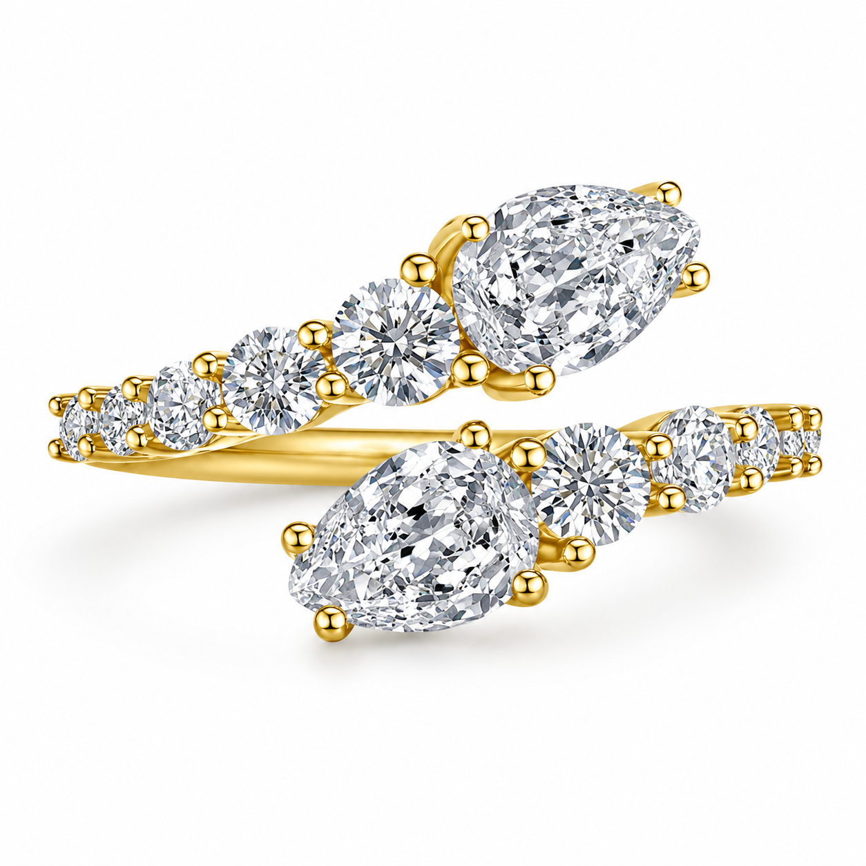 Pear Crystal Ring