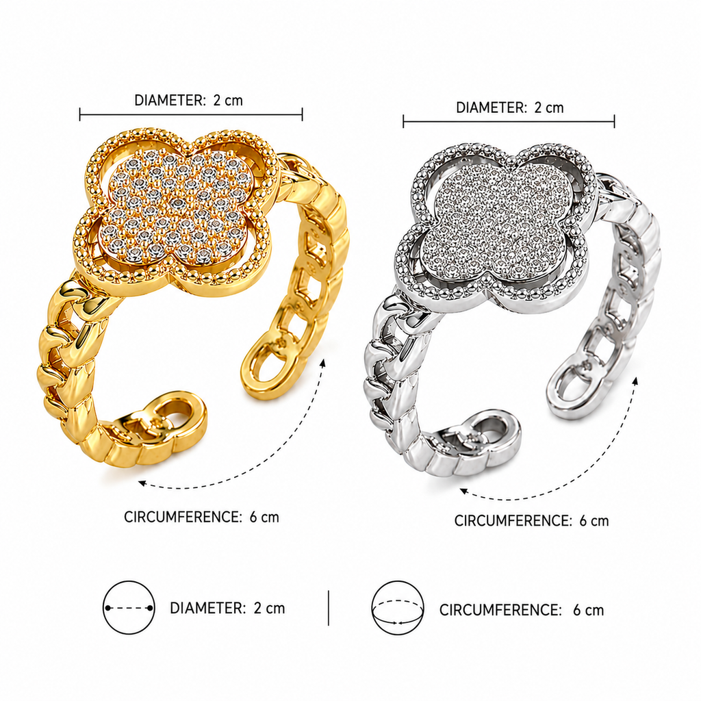 Clover Rhinestone Ring