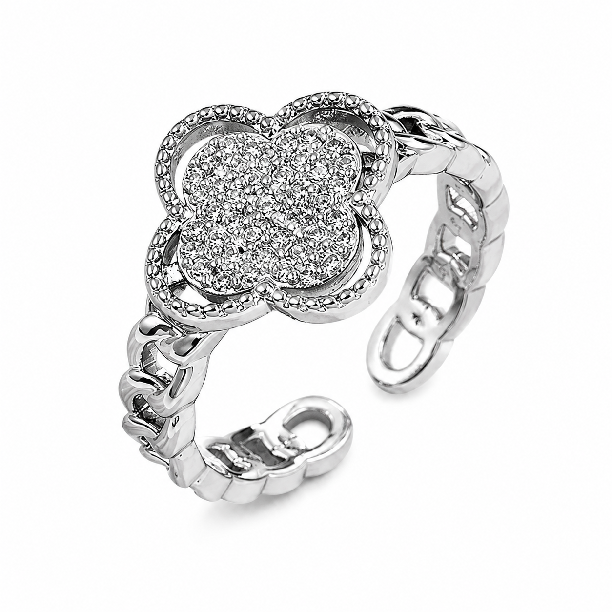 Clover Rhinestone Ring