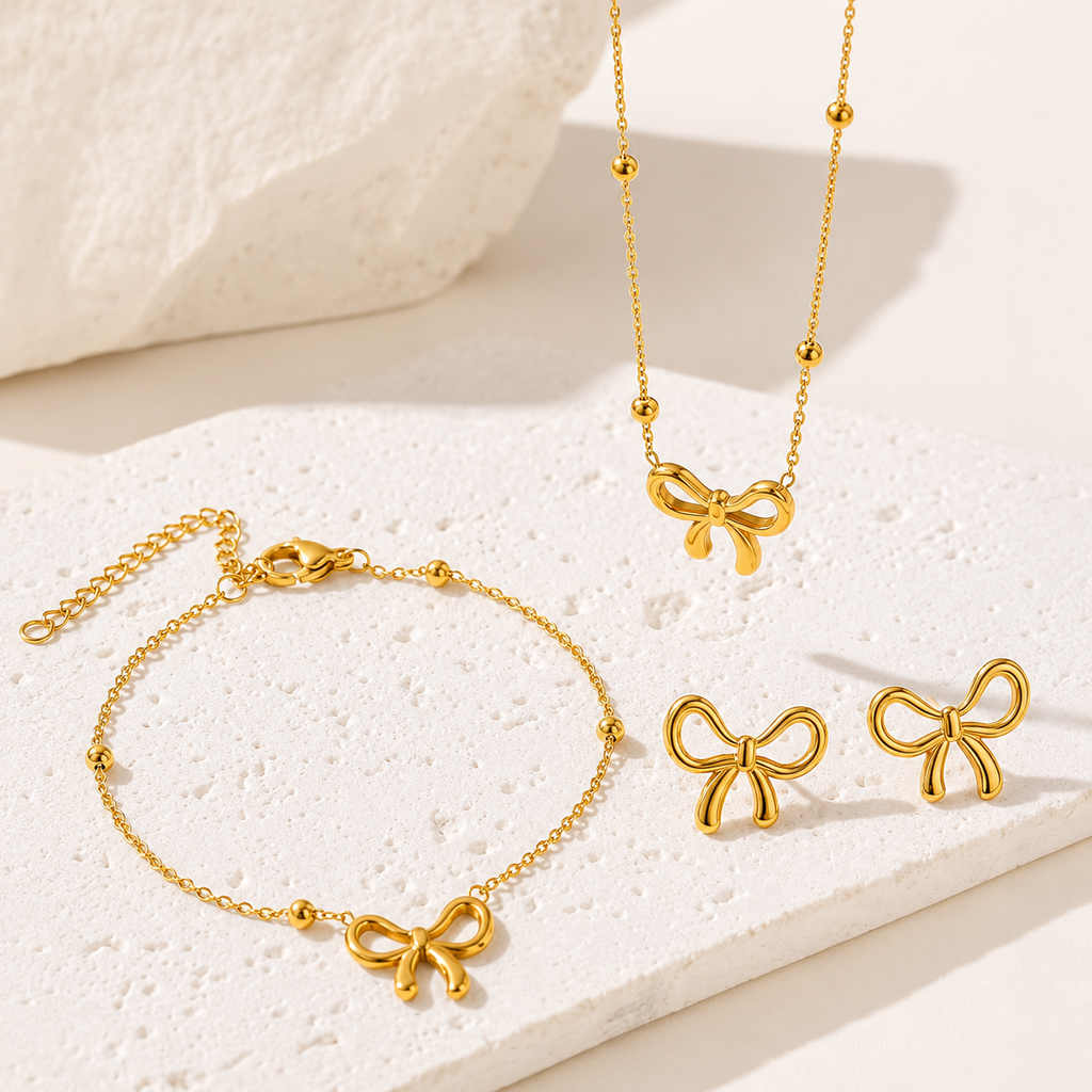 3-Piece Bow Jewelry Set